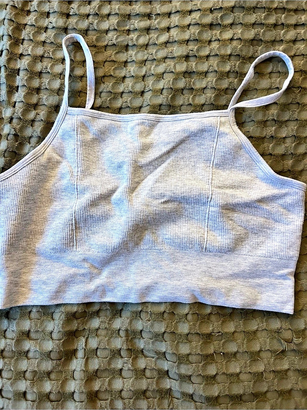 Women's Ribbed Cropped Cami in White